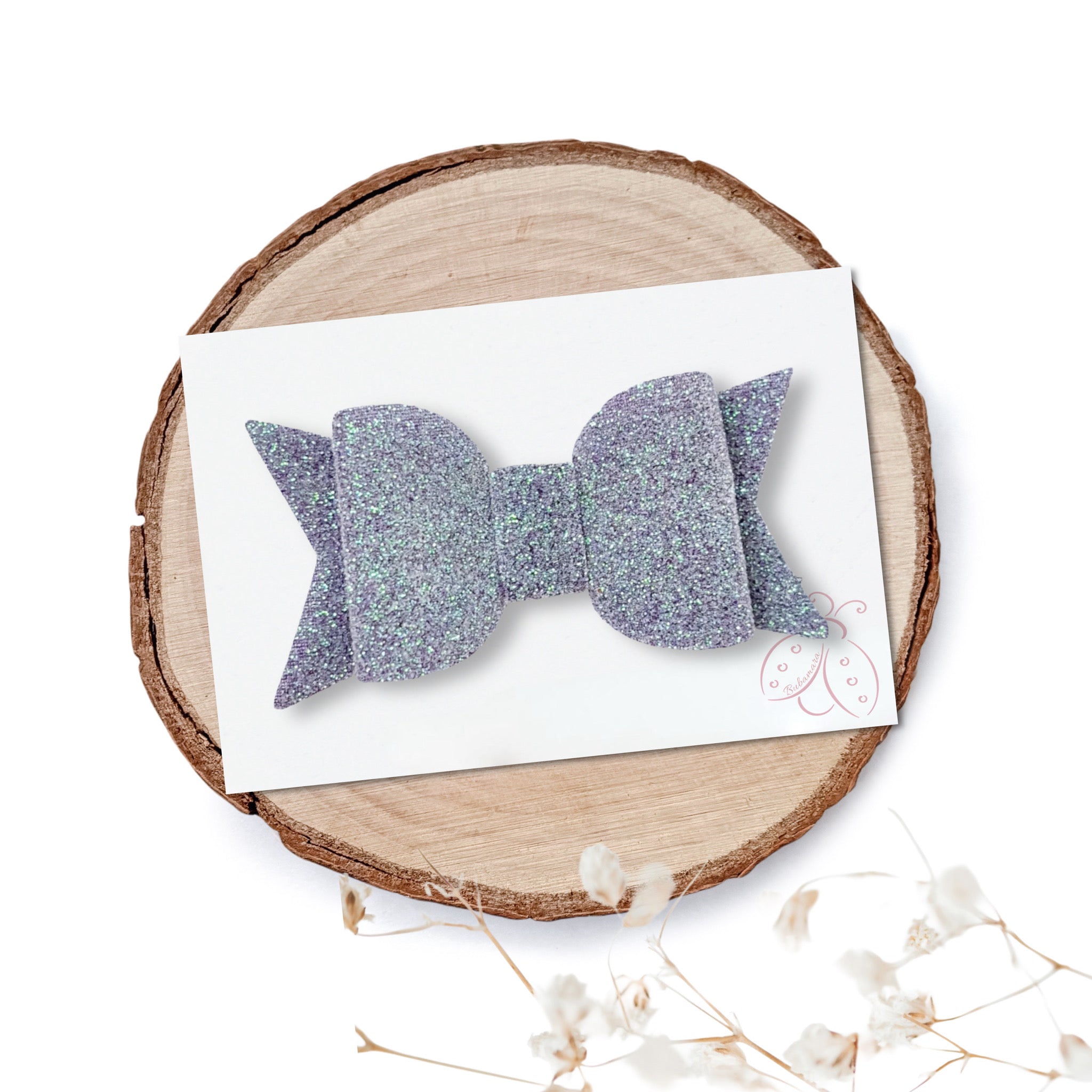 Špangica s Pentljico - Eva - pastel mini glitter (več barv)
