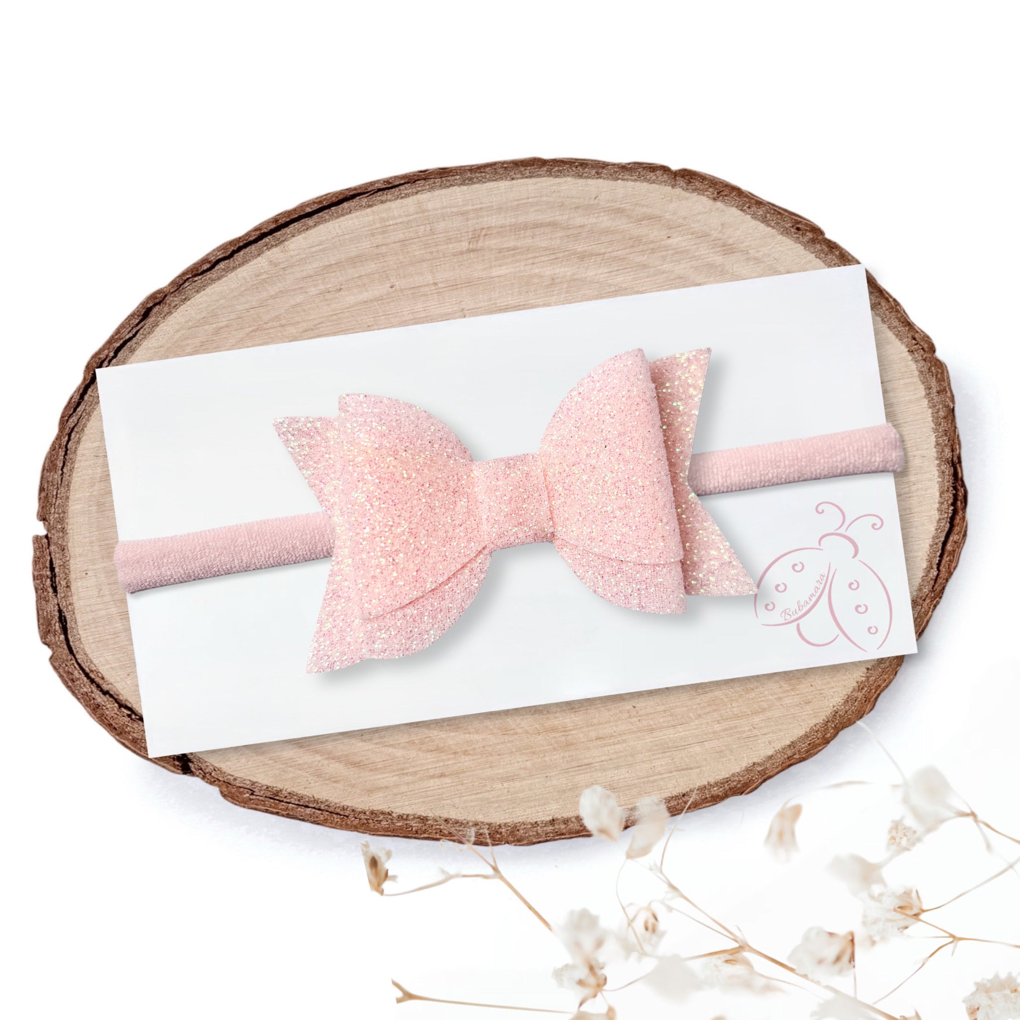 Naglavni Trakec s Pentljico - Sia - pastel mini glitter (več barv)