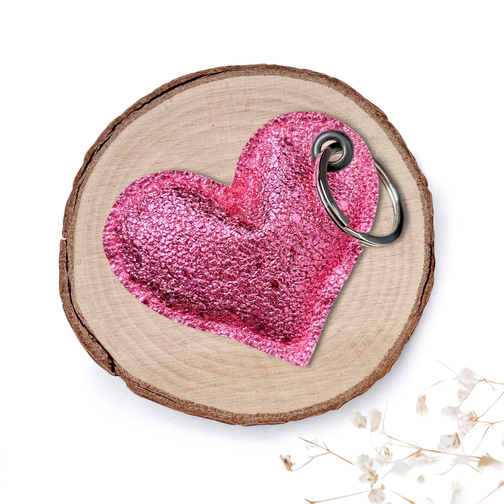 Obesek Srček - Shiny - pink