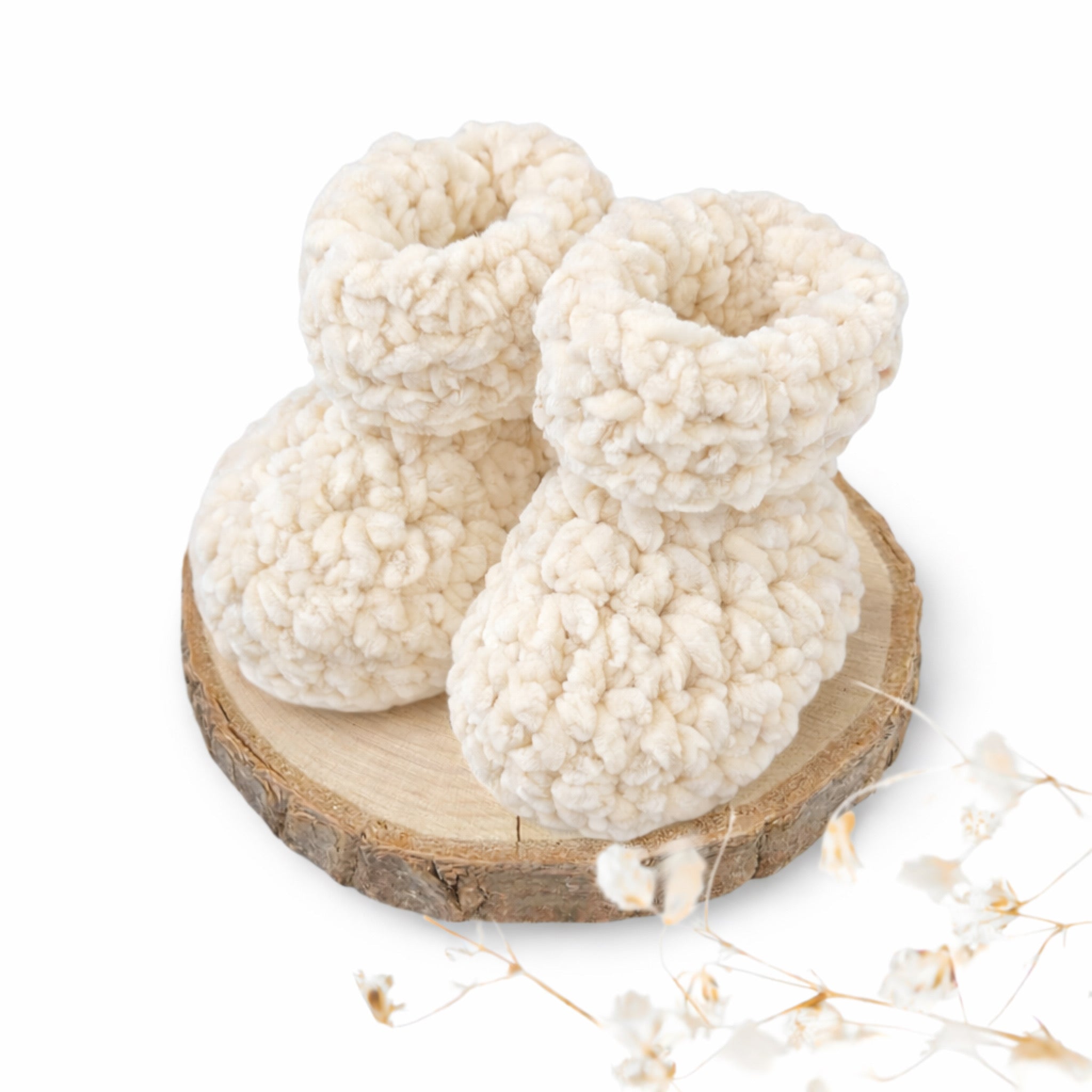 Kvačkani Copatki Za Dojenčke – Soft Cloud – bela