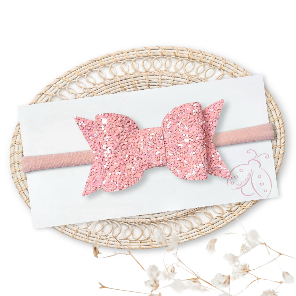 Naglavni Trakec s Pentljico - Eva - spring glitter (več barv)