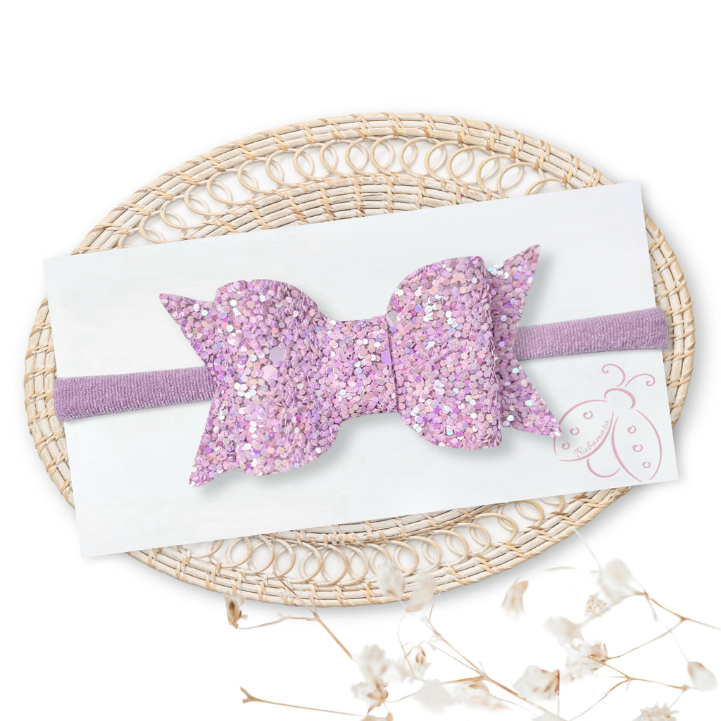 Naglavni Trakec s Pentljico - Eva - spring glitter (več barv)