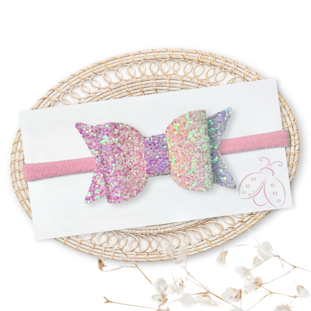 Naglavni Trakec s Pentljico - Eva - spring glitter (več barv)