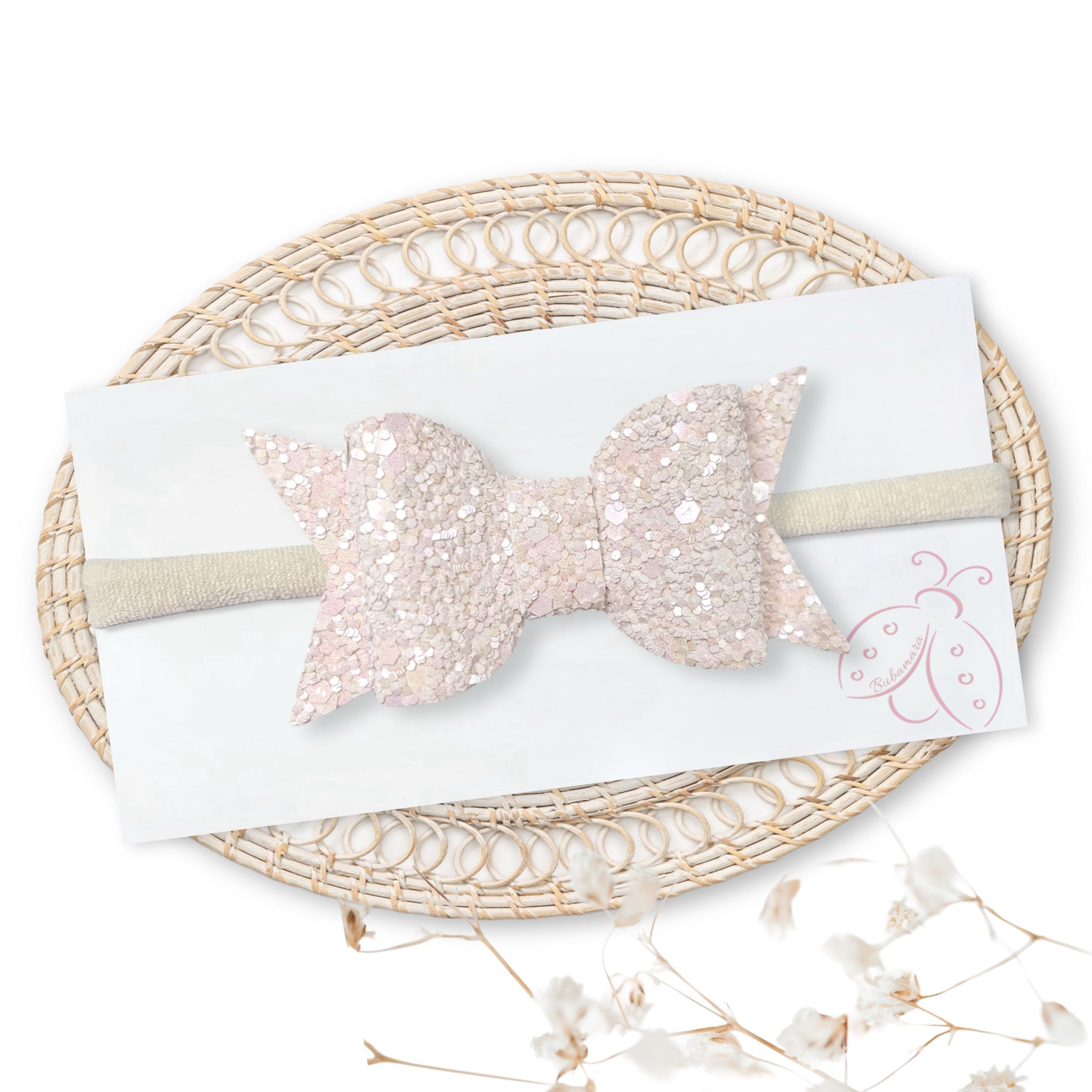 Naglavni Trakec s Pentljico - Eva - spring glitter (več barv)