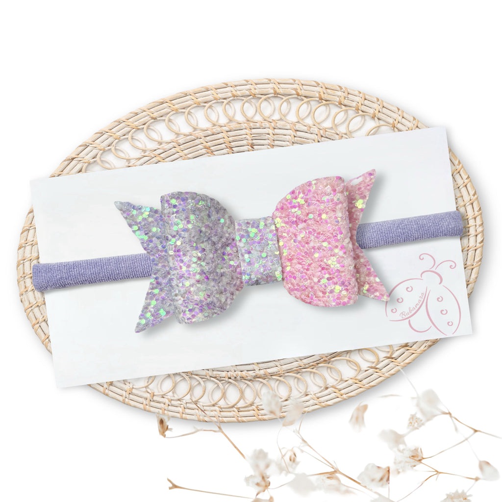 Naglavni Trakec s Pentljico - Eva - spring glitter (več barv)