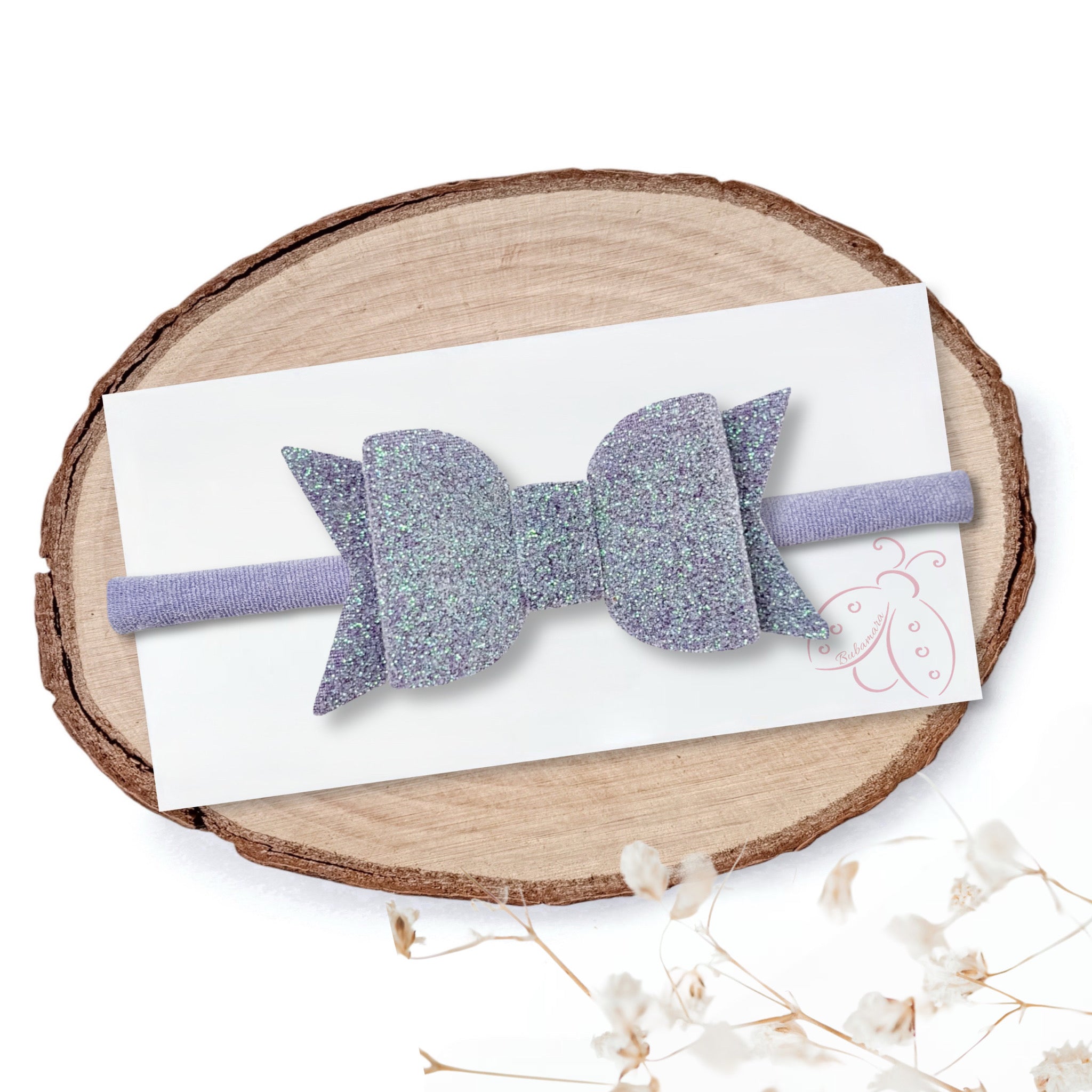 Naglavni Trakec s Pentljico - Eva - pastel mini glitter