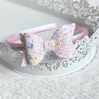Obroč s Pentljico - Mia - party glitter (več barv)
