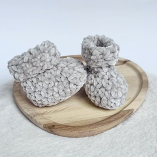 Kvačkani Copatki Za Dojenčke - Soft Cloud - siva