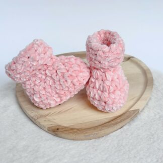 Kvačkani Copatki Za Dojenčke - Soft Cloud - roza